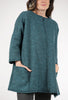Cut Loose Boiled-Wool Zip Coat, Deep Sea 