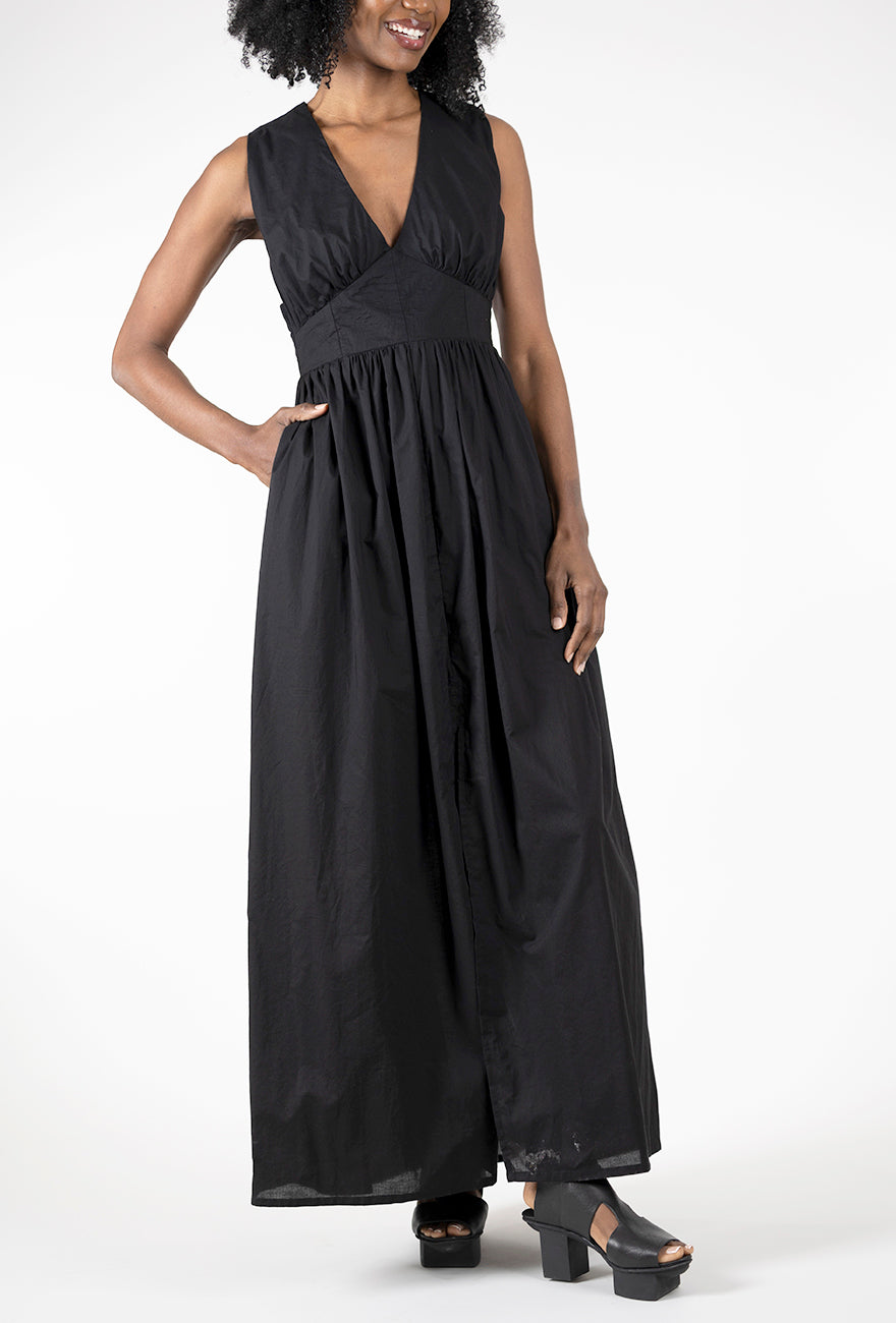 black maxi dress pregnant Black Trapeze Maternity Dress | Elevated Pregnancy Style