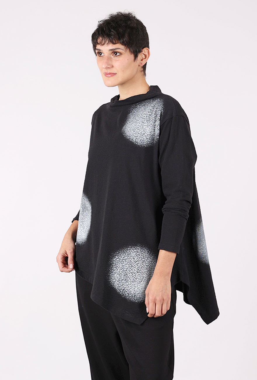Moyuru Pebbled Dot Top, Black 