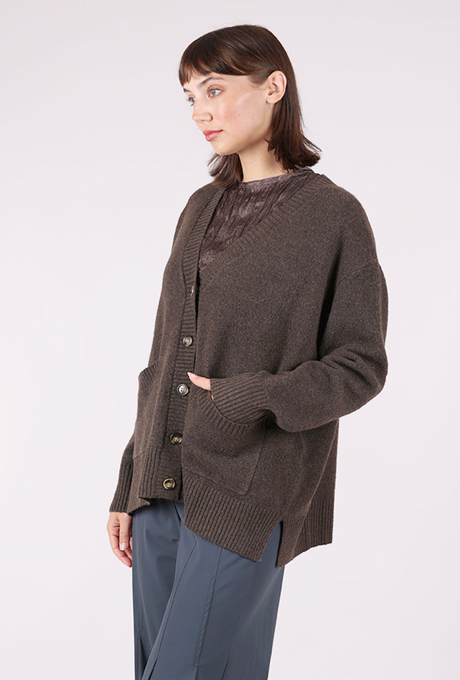 Grade & Gather Beck Button Cardie, Chestnut 