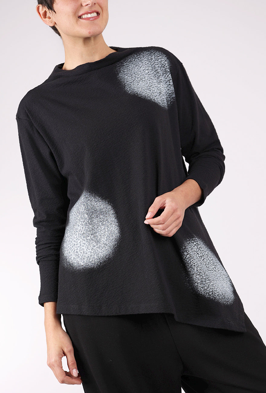 Moyuru Pebbled Dot Top, Black 