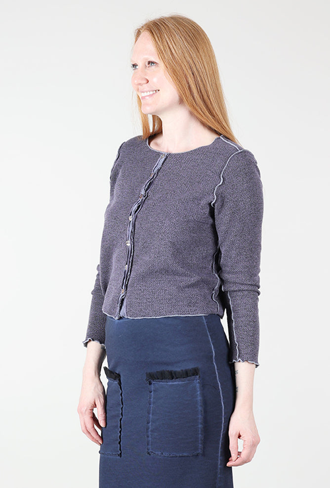Marled Knit Crop Cardie, Whisper Angle 2