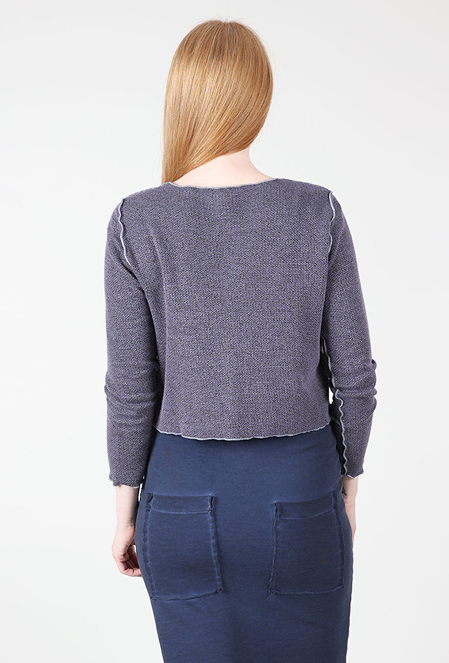 Marled Knit Crop Cardie, Whisper Angle 3