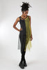 Luukaa Colorblock Sheer Tunic, Pistachio/Black 