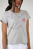 Cats with a Heart Madre T-Shirt, Gray 