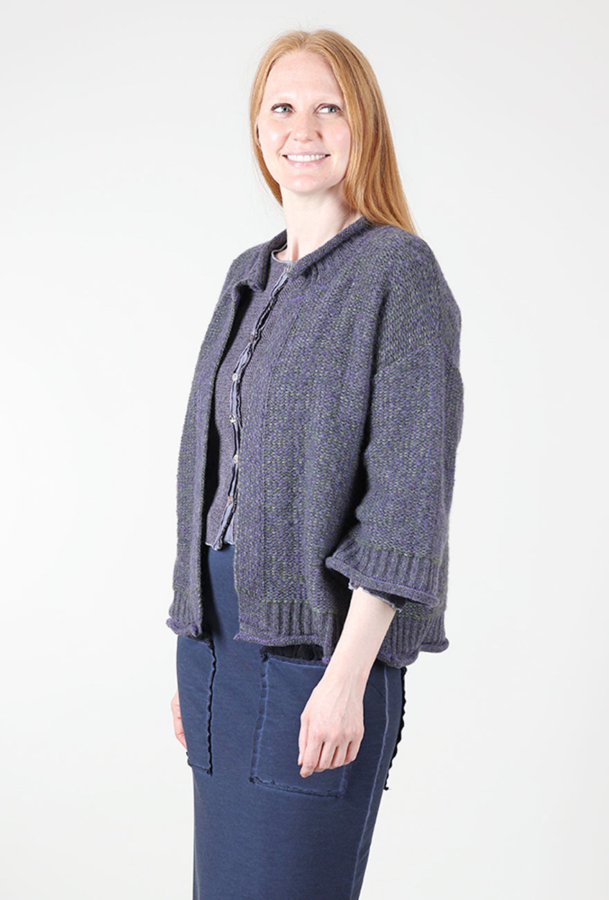 Ozai Ridge Road Cardie, Purple Melange 