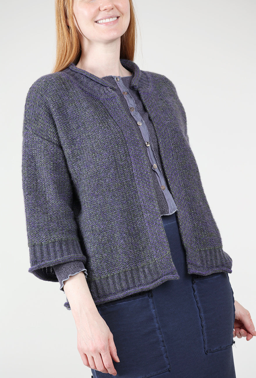 Ozai Ridge Road Cardie, Purple Melange 