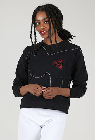Cats with a Heart Madre Sweatshirt, Black 