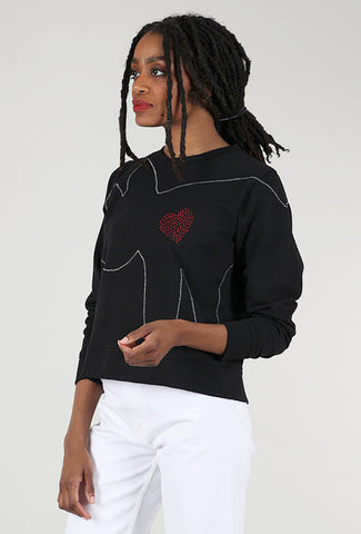 Cats with a Heart Madre Sweatshirt, Black 