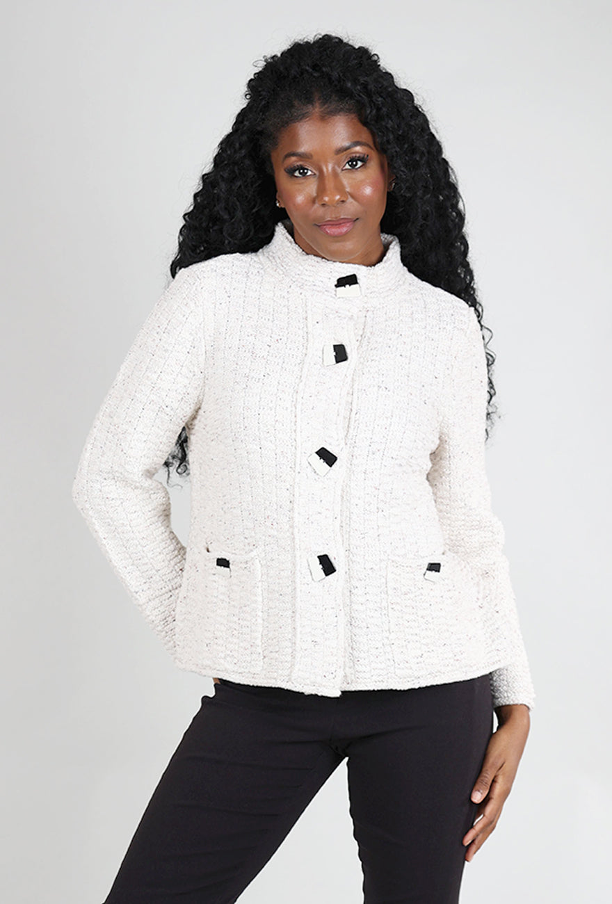 Habitat Harvest Tweed Brick Stitch Cardie, Winter White 