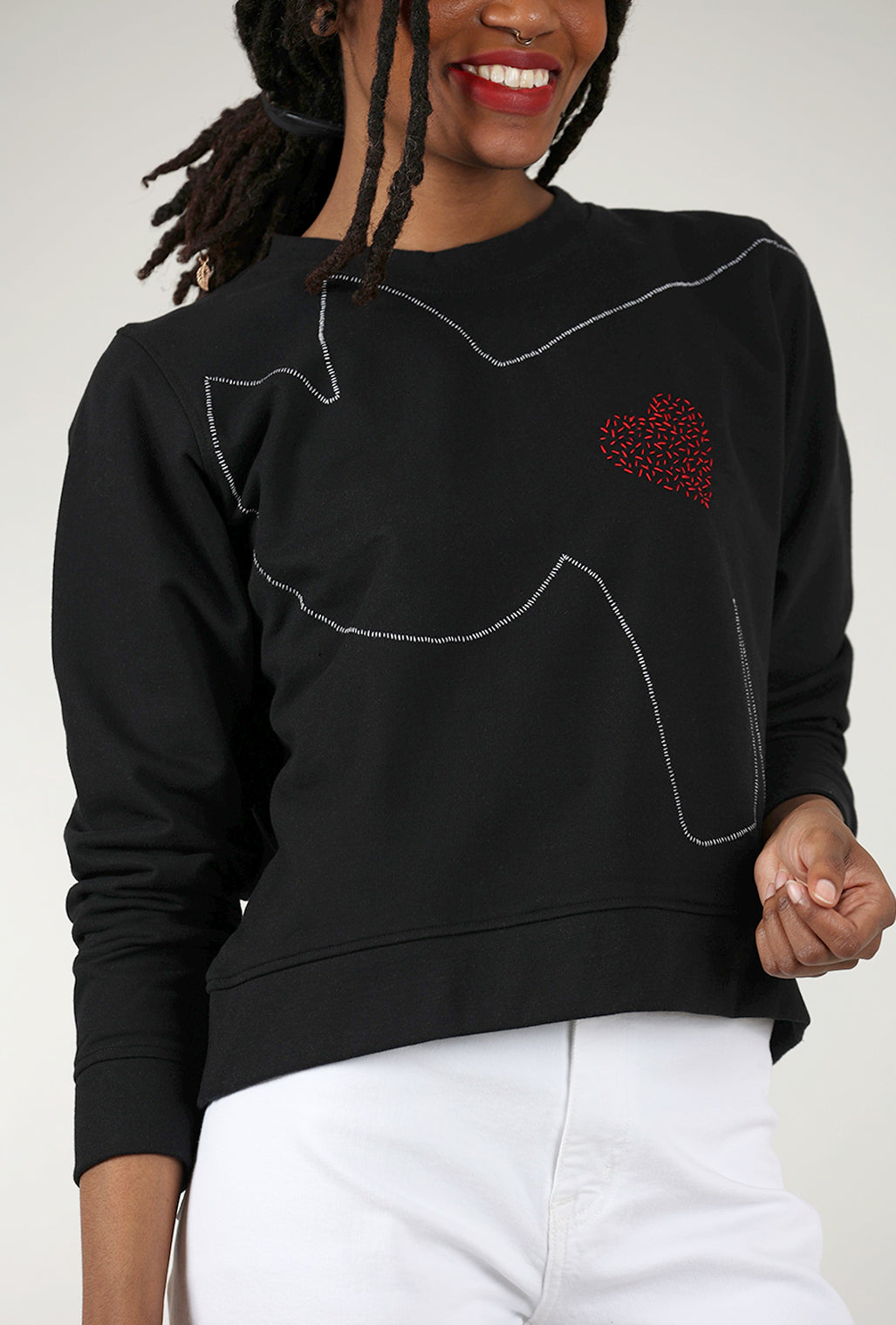 Cats with a Heart Madre Sweatshirt, Black 