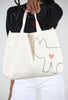 Cats with a Heart Camila Tote Bag, Off-White 