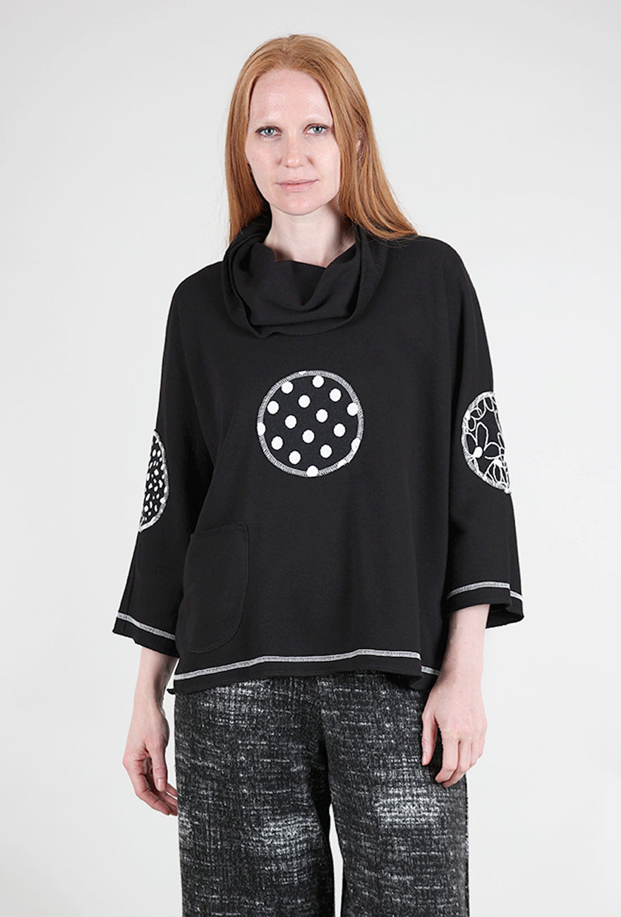 Christopher Calvin Dot Accent Sweatshirt, Black 