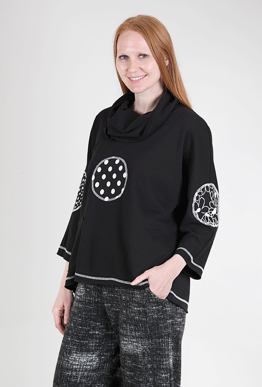 Christopher Calvin Dot Accent Sweatshirt, Black 