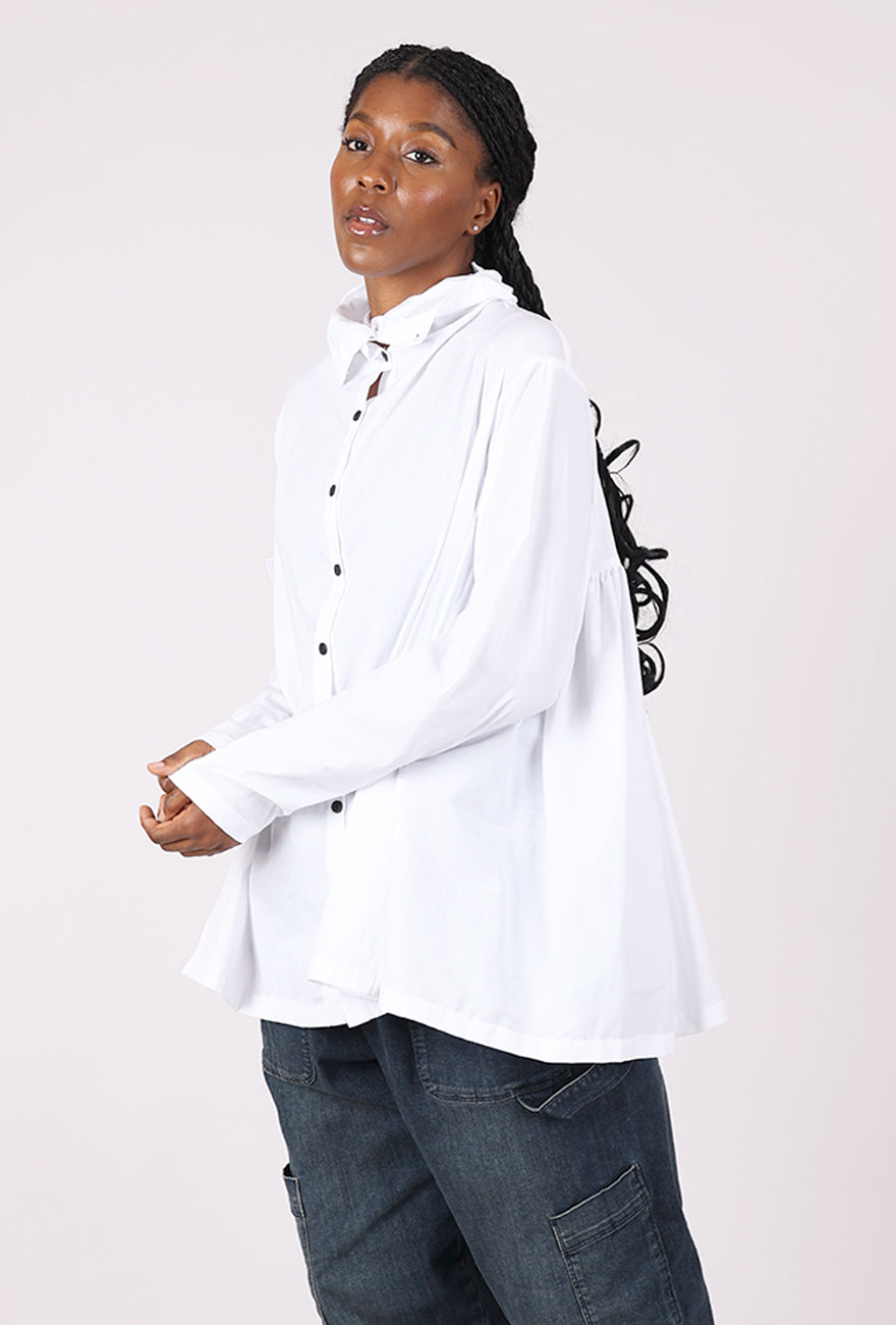 Pluslavie Pleated Blouse, White 