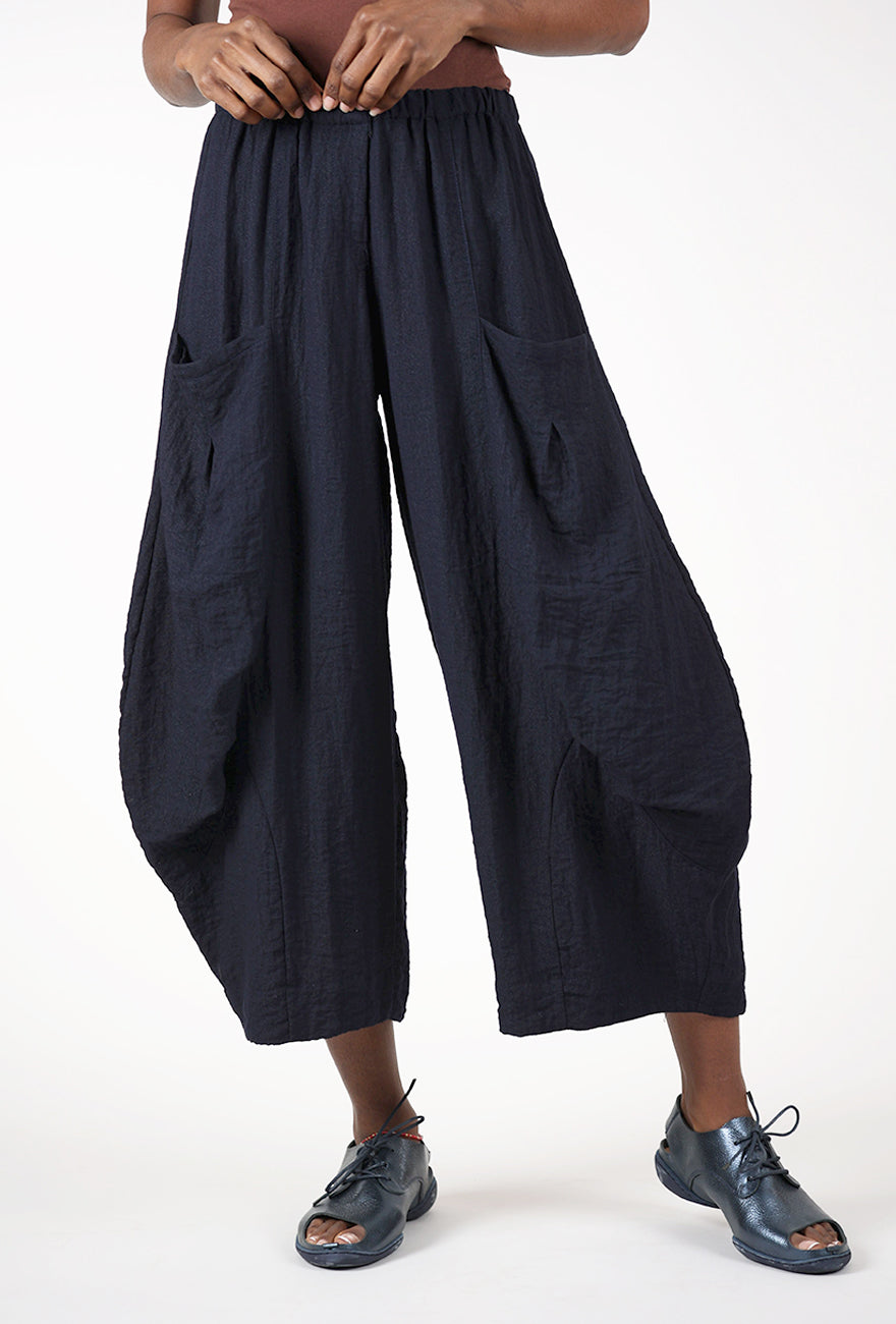 Eleven Stitch Crinkle Travel Double Pocket Pant, Indigo 
