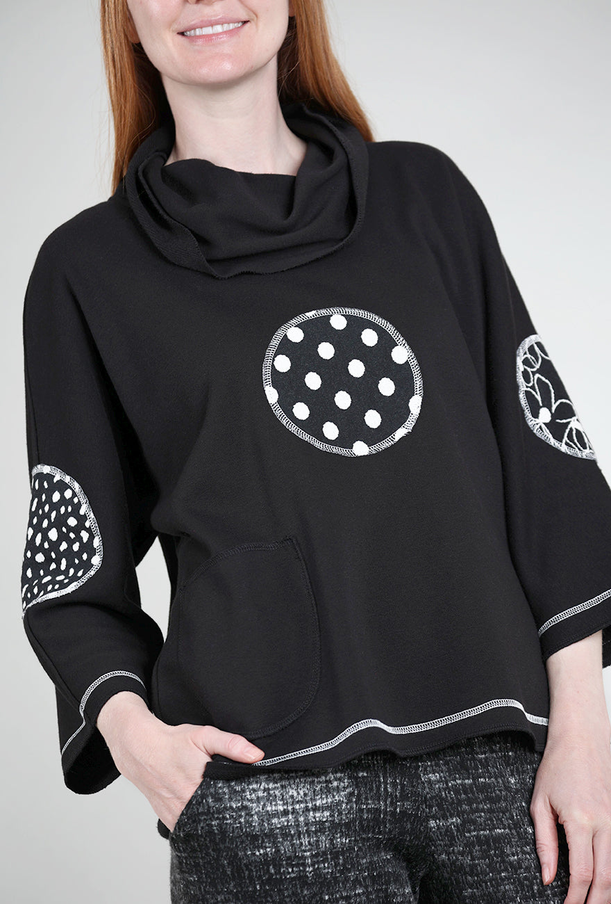 Christopher Calvin Dot Accent Sweatshirt, Black 