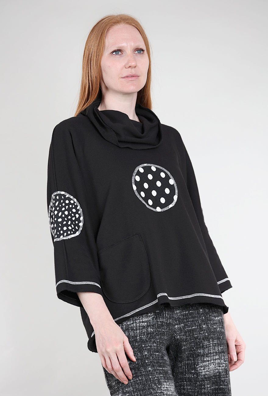 Christopher Calvin Dot Accent Sweatshirt, Black 