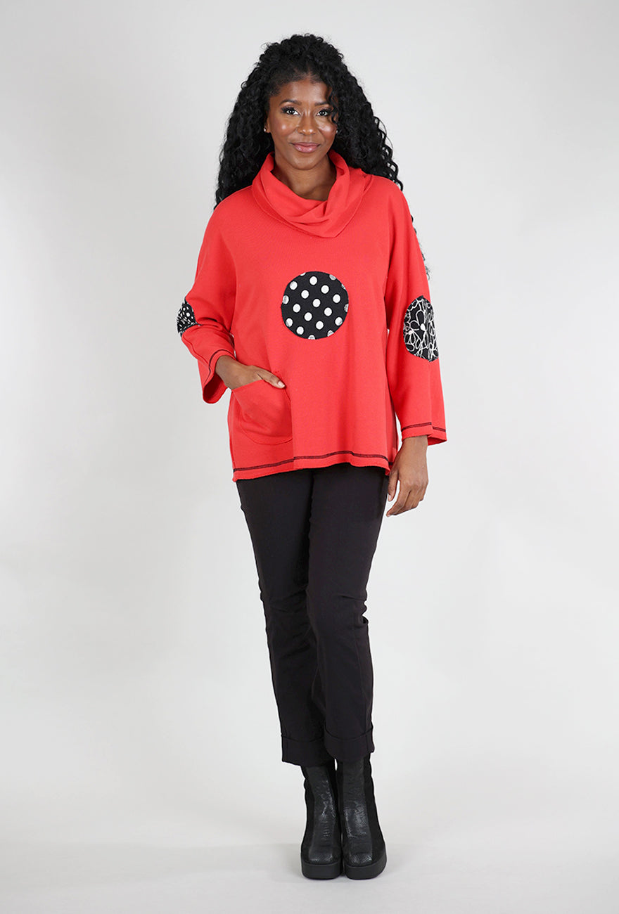 Christopher Calvin Dot Accent Sweatshirt, Red 