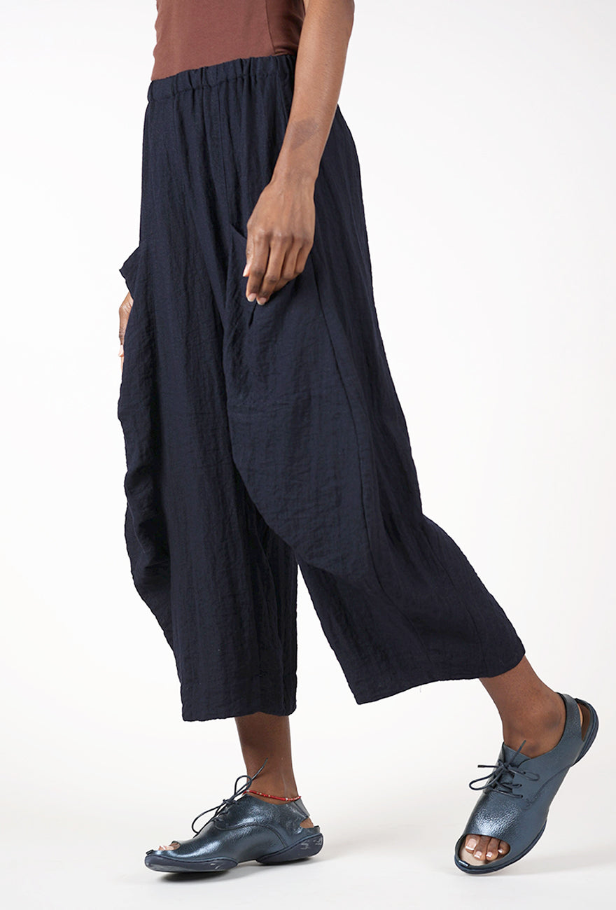 Eleven Stitch Crinkle Travel Double Pocket Pant, Indigo 