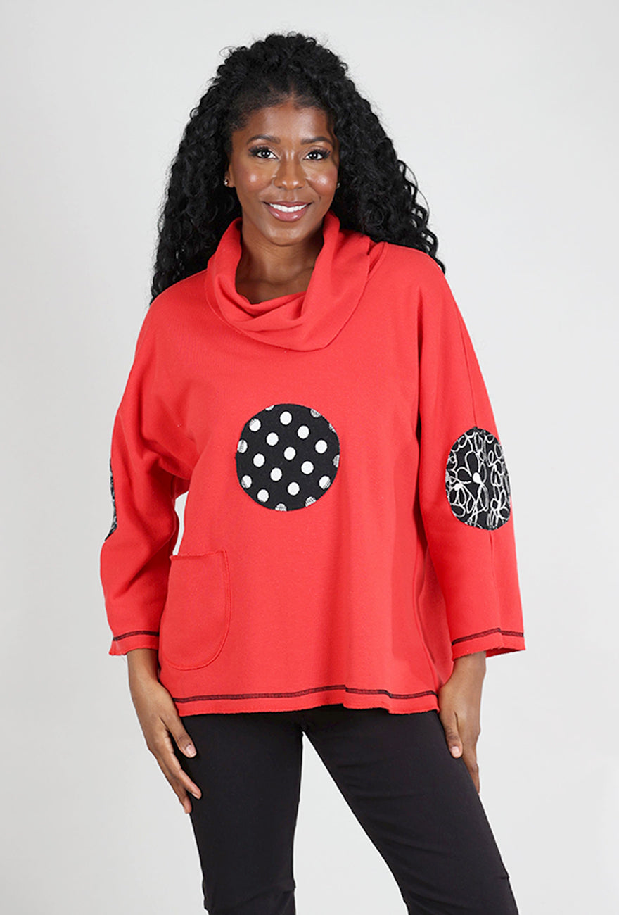 Christopher Calvin Dot Accent Sweatshirt, Red 