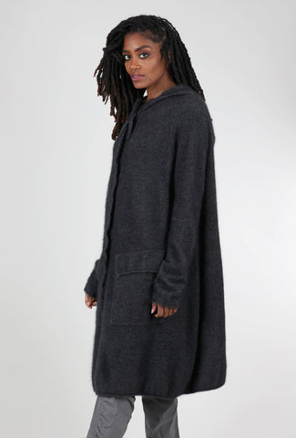 Rundholz Luxe Patch Pocket Zip Cardie, Slate Melange 