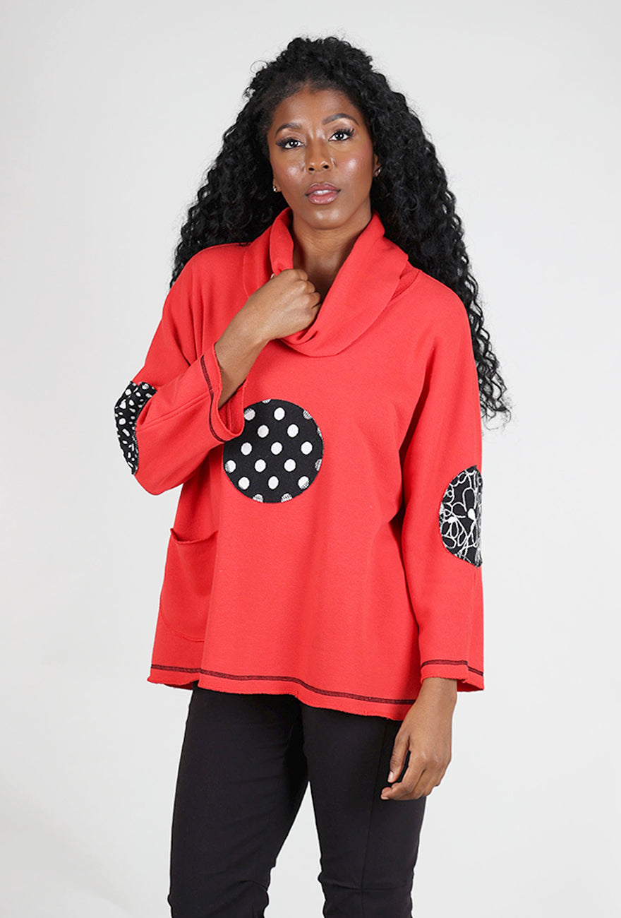 Christopher Calvin Dot Accent Sweatshirt, Red 