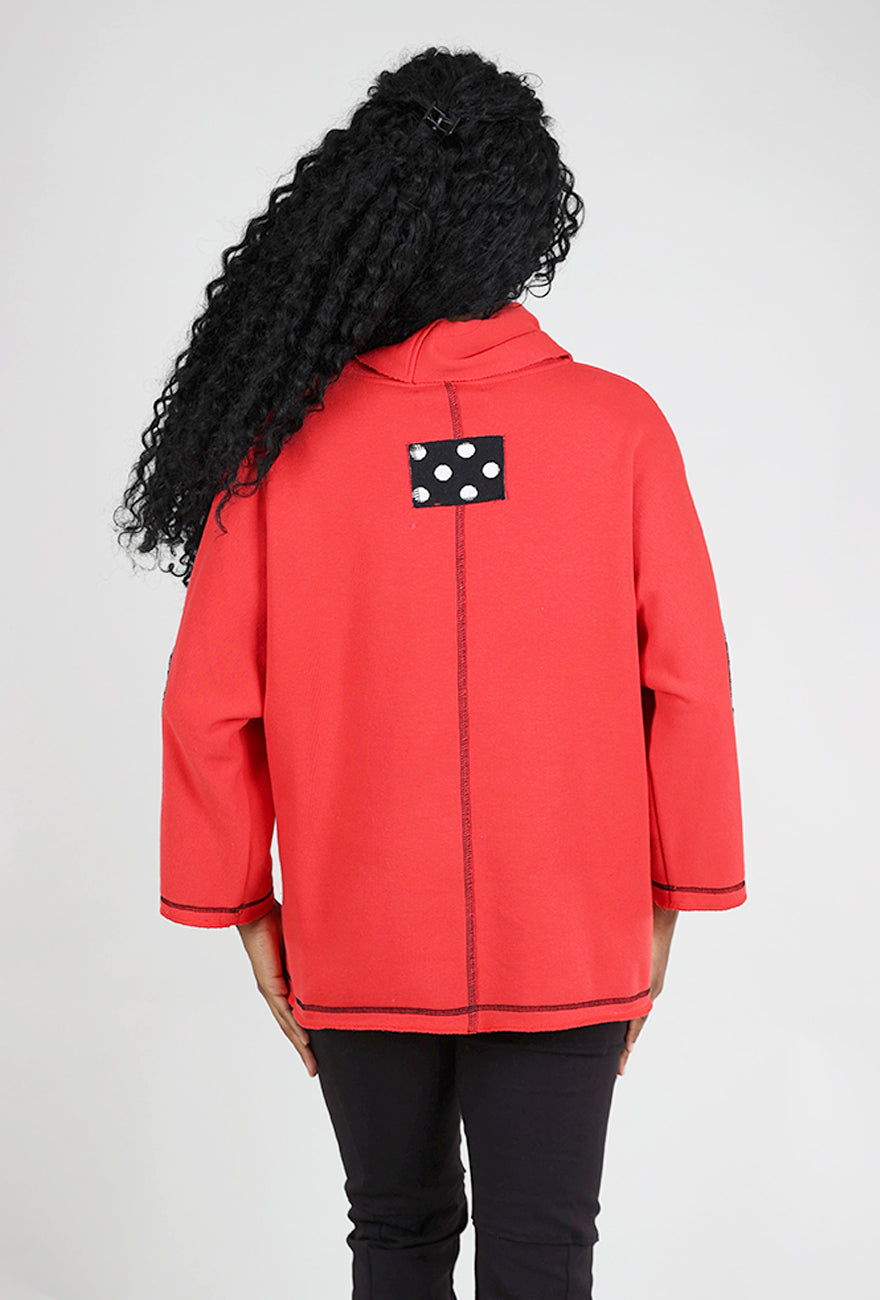 Christopher Calvin Dot Accent Sweatshirt, Red 