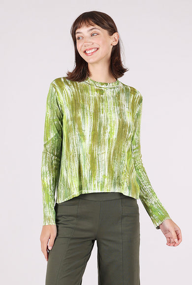 Heyne Bogut Micro Rib Crop Tee, Brush Green 