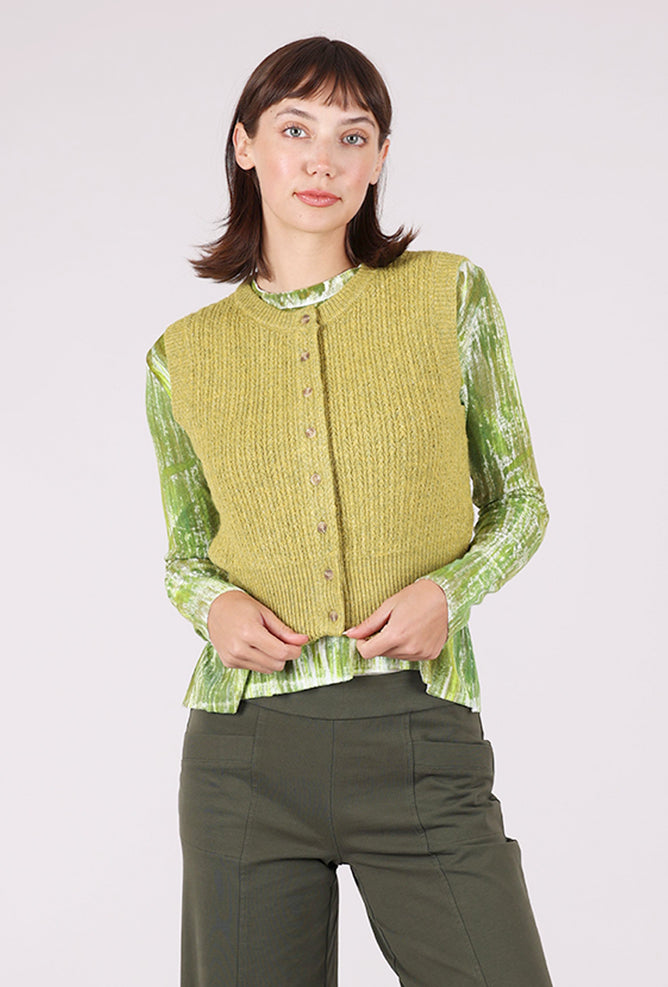 Grade & Gather Fitted Button-Up Shell, Citron 