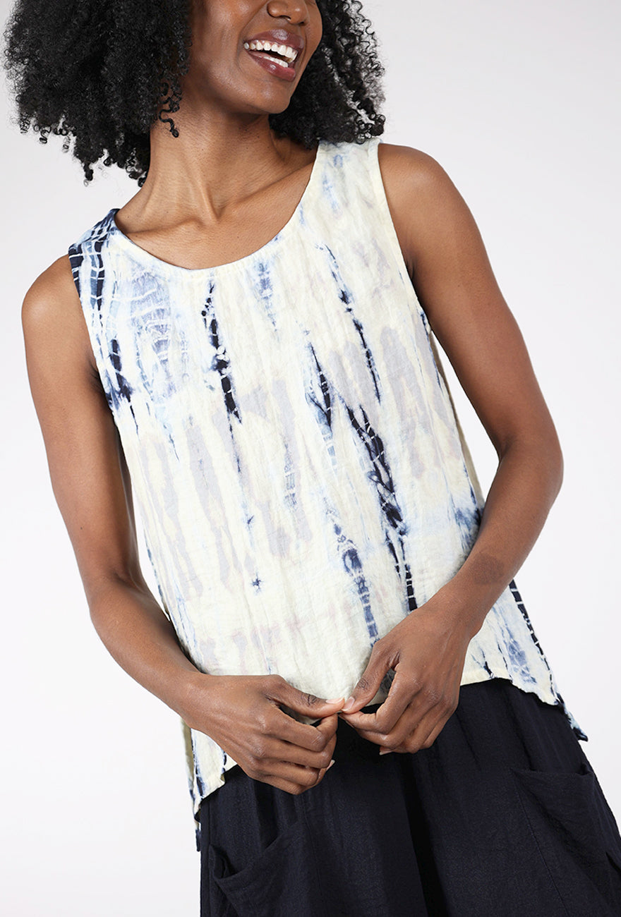 Eleven Stitch Gail's Tank, Indigo Tie Dye 