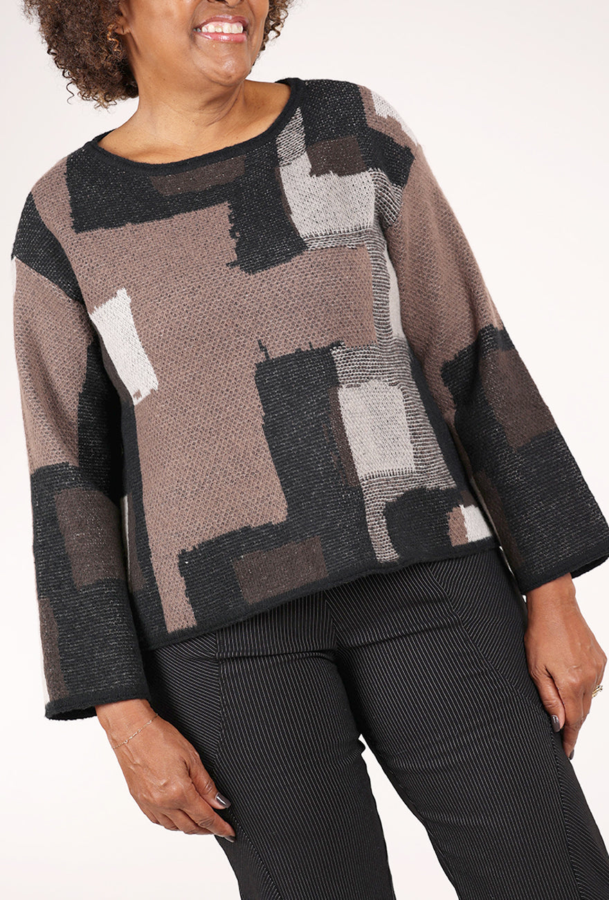 Olivia by Habitat Statement Collage Pullover, Coffee 