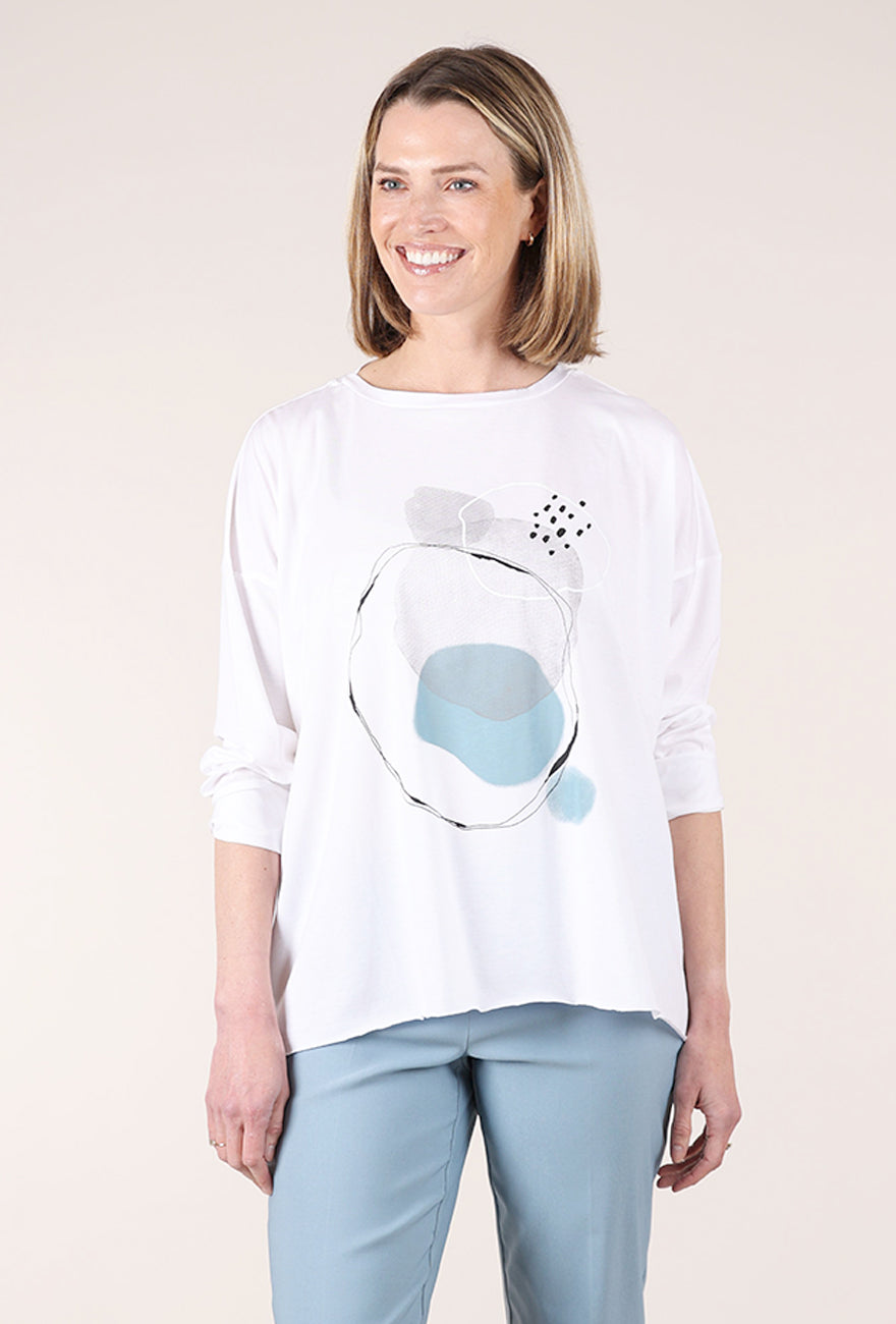 Planet Bubbles Boxy Tee, White 