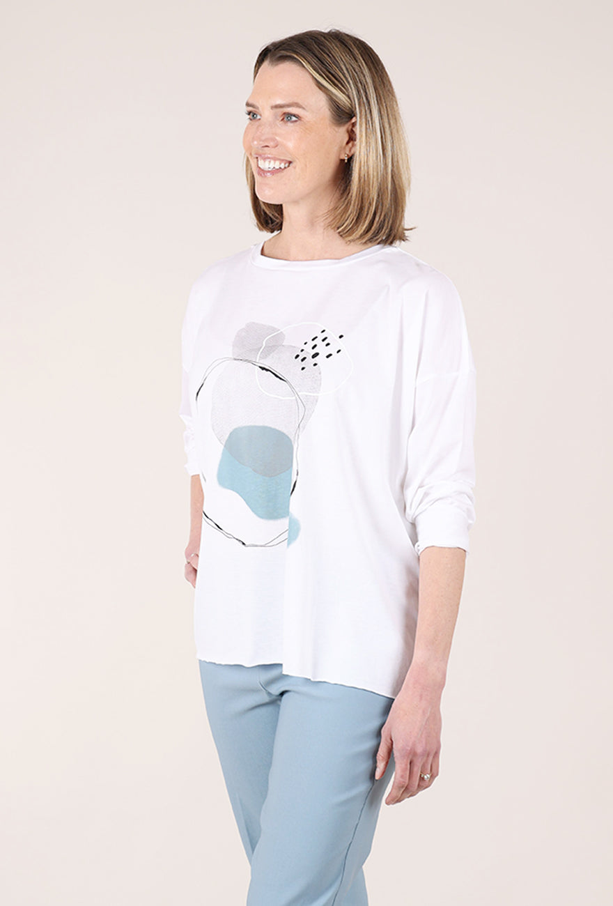 Planet Bubbles Boxy Tee, White 