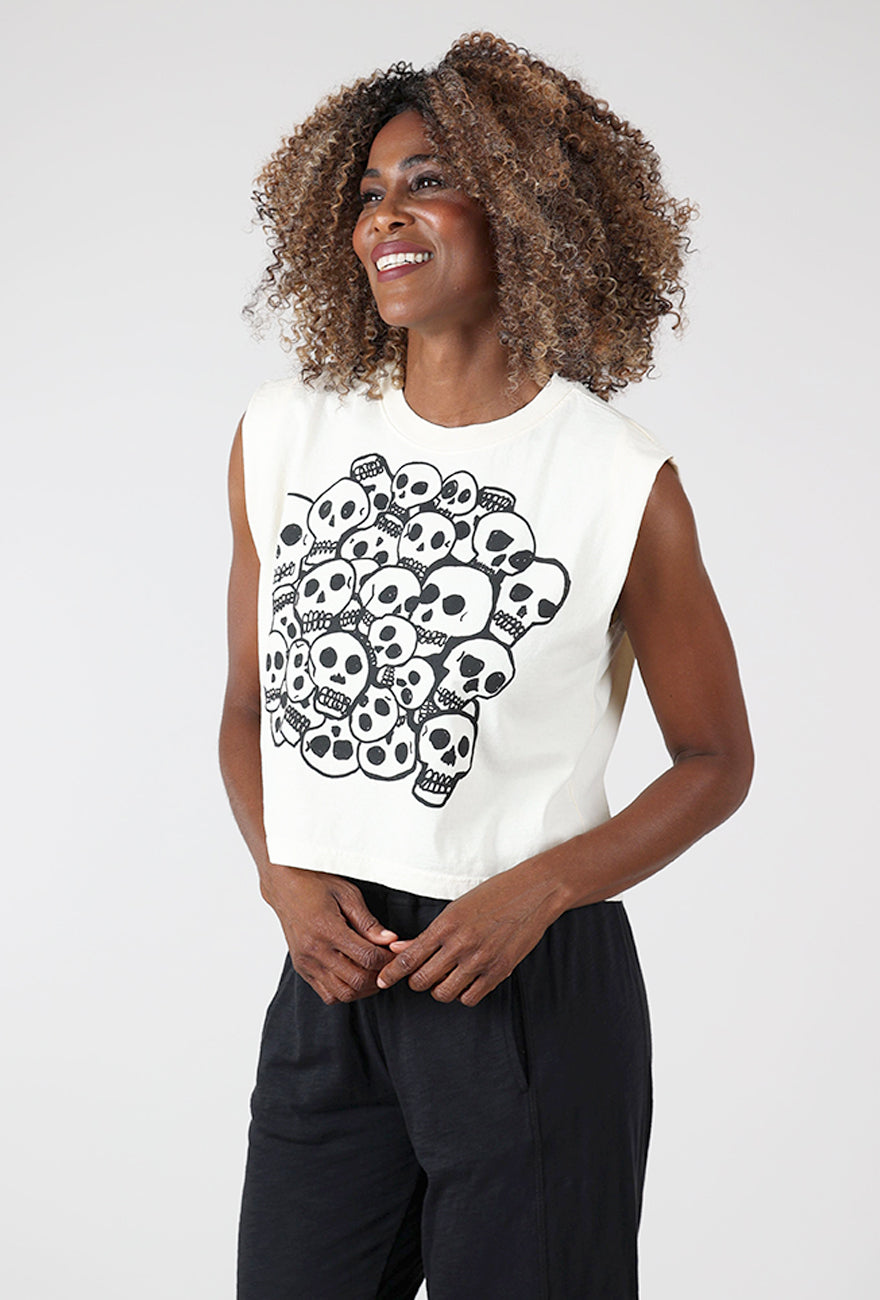 Skulls Joan Muscle Tee, Off White
