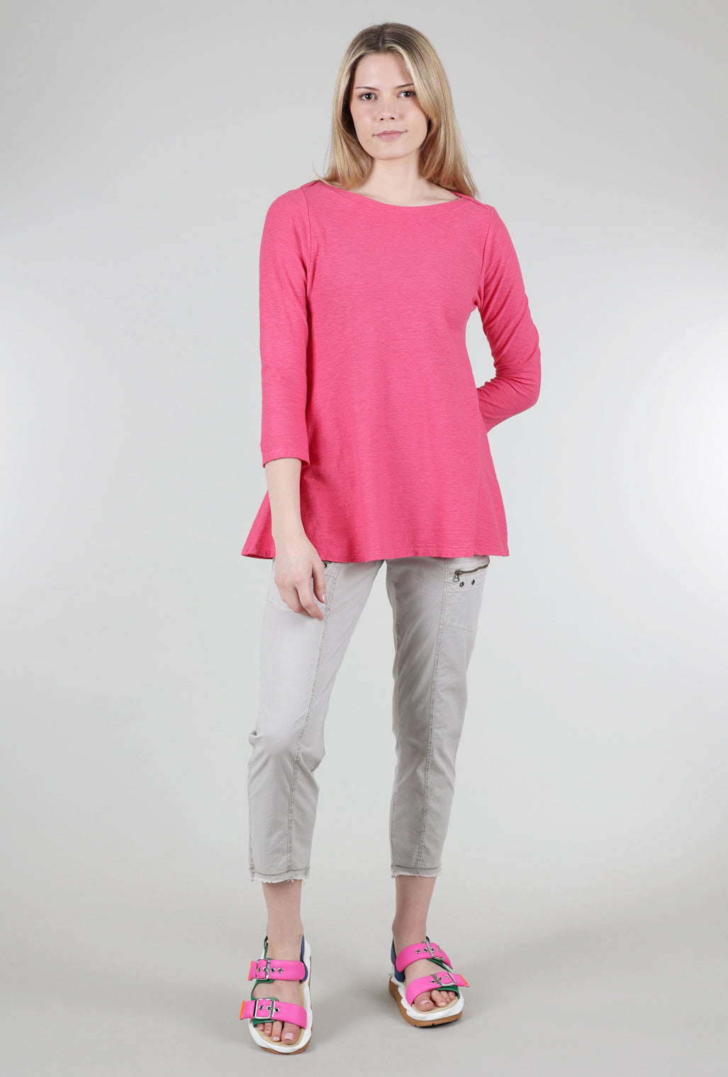 Cut Loose Boatneck Swing Top, Watermelon 