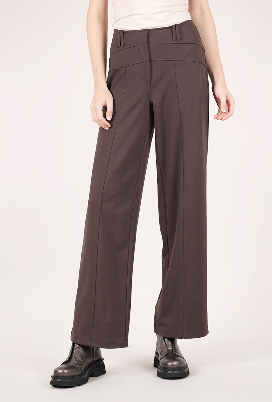 Olivia by Habitat Ponte Wide Leg Pant, Chocolate 