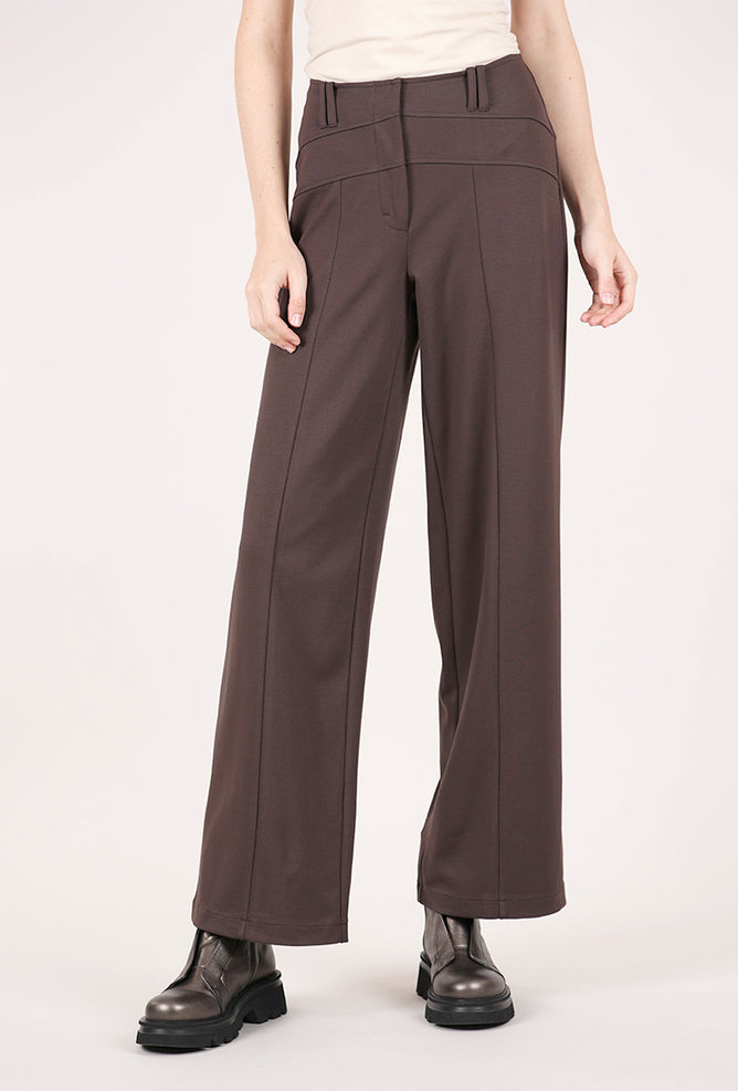 Olivia by Habitat Ponte Wide Leg Pant, Chocolate 