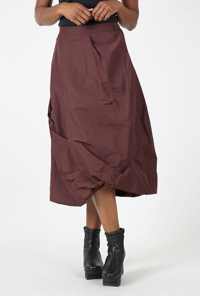 Ozai Artful Tuck Skirt, Wine 