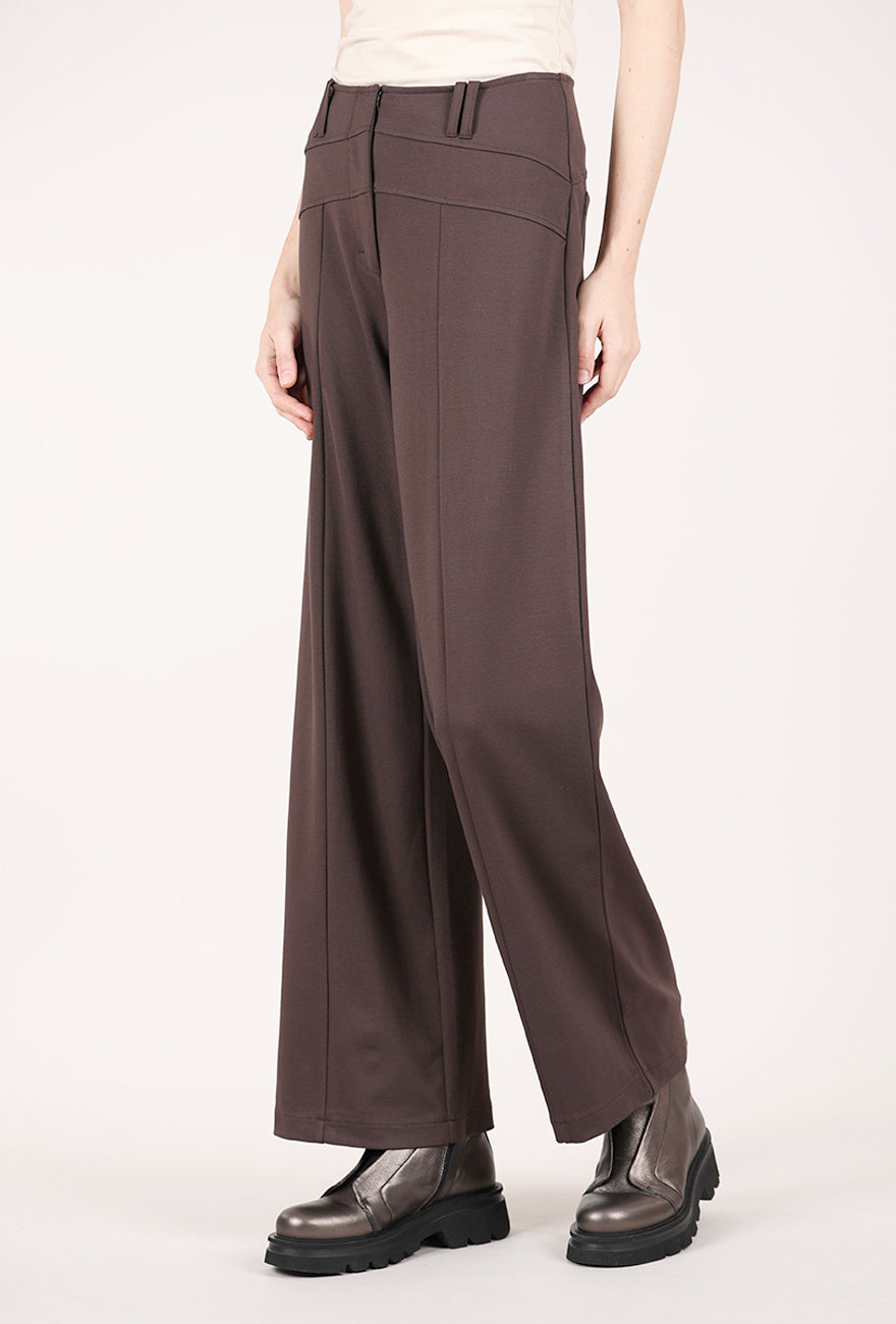 Olivia by Habitat Ponte Wide Leg Pant, Chocolate 