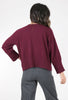 Knit Knit Ribbed-Bottom Little Cardie, Vino 