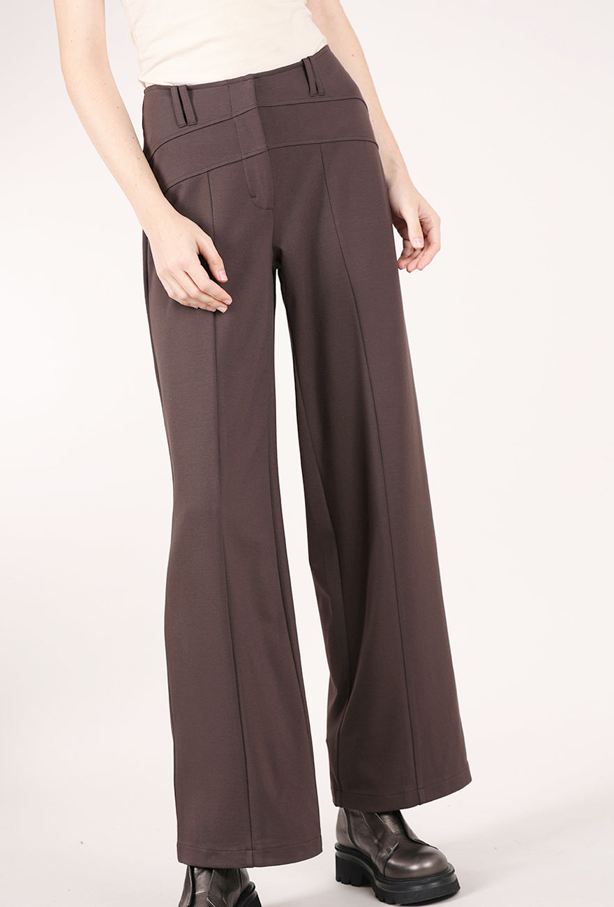 Olivia by Habitat Ponte Wide Leg Pant, Chocolate 