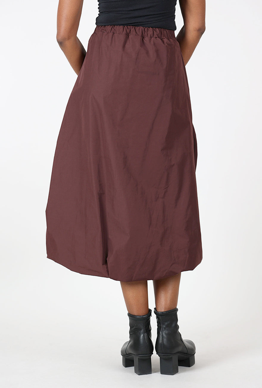 Ozai Artful Tuck Skirt, Wine 
