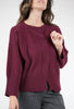 Knit Knit Ribbed-Bottom Little Cardie, Vino 