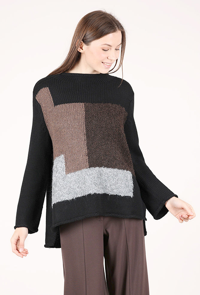 Olivia by Habitat Statement Jigsaw Pullover, Black 