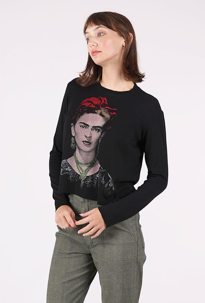 Heyne Bogut Micro Rib Crop Tee, Frida/Black 