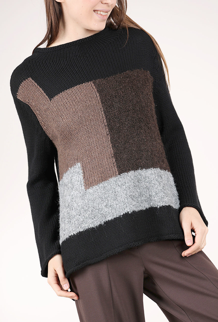 Olivia by Habitat Statement Jigsaw Pullover, Black 
