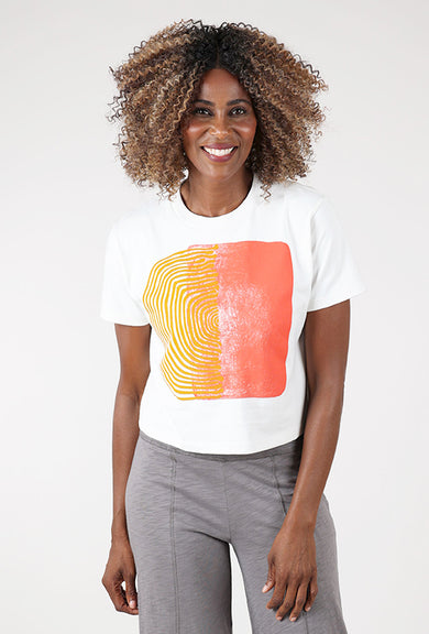 Go To Devil Two Parts Elaine Boxy Tee, Bone 