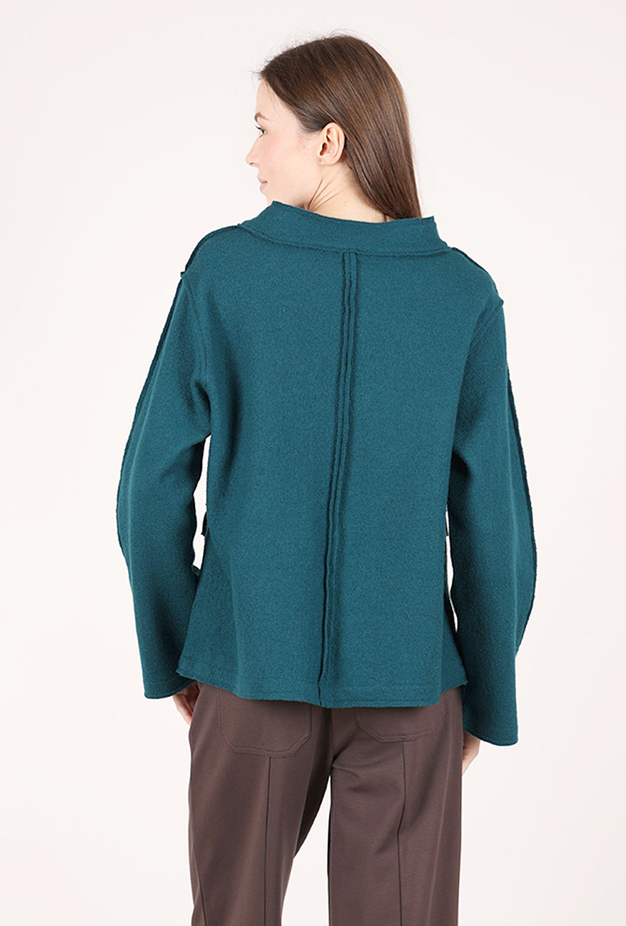 Olivia by Habitat Boiled Wool Snappy Jacket, Marine 