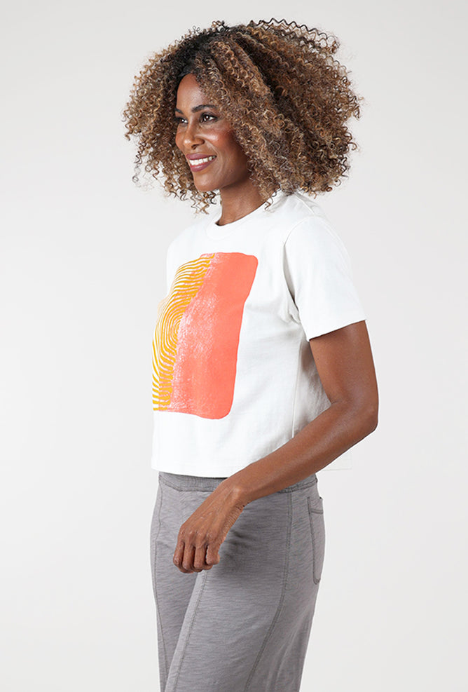 Go To Devil Two Parts Elaine Boxy Tee, Bone 